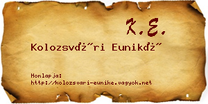 Kolozsvári Euniké névjegykártya